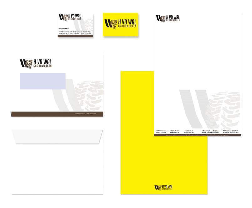 logo en huisstijl ontwerp voor grondwerkbedrijf